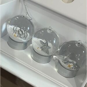 Chanel  Joaillerie Small Silver Snow Globe set of 3pcs Christmas Ornament